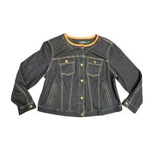 Ralph Lauren Ralph Lauren Denim Jacket, Leather trimmed crew neck
